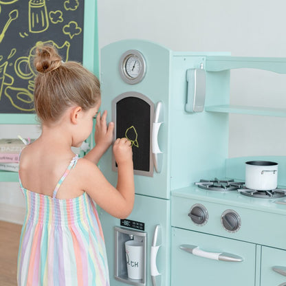 Mint Wooden Toy Kitchen with Fridge Freezer and Oven by TD-11414M