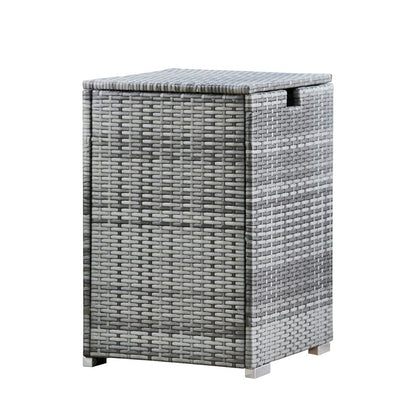 Outdoor Garden Rattan Fire Pit 9kg Gas Bottle Tank Storage, Grey