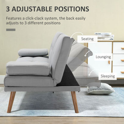 3 Seater Sofa Bed Scandi Style Recliner Adjustable Back Middle Table