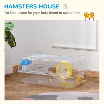 Portable 2 Storey Hamster Cage w/Running Wheel Drinker Feeding Bowl Pawhut