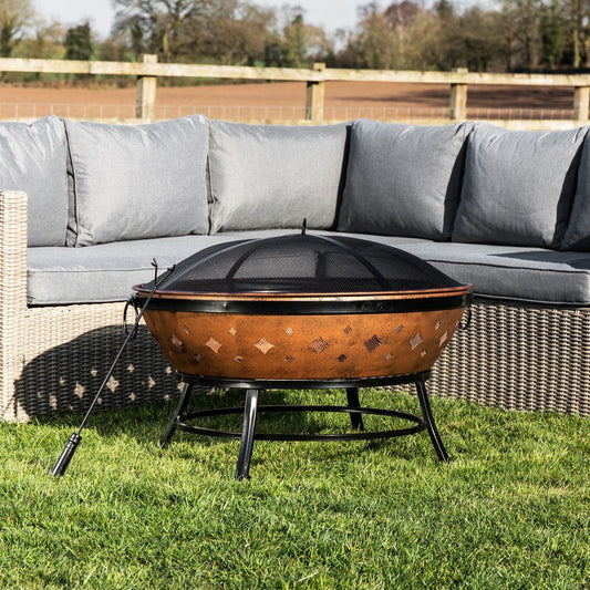 Garden Large Wood Burning Bowl Fire Pit, Outdoor Log Burner Firepit