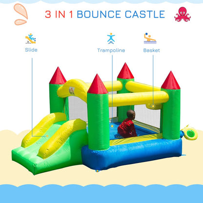 Bouncy Castle with Slide Inflatable Bouncer Kids Jumper Bounce Castle HOMCOM