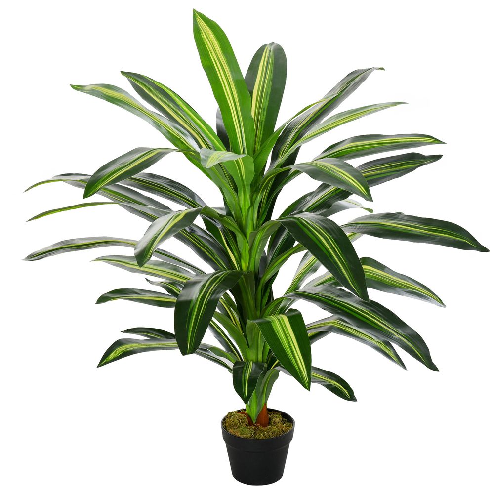 110cm/3.6FT Artificial Dracaena Tree Decorative Plant 40 Leaves Outsunny