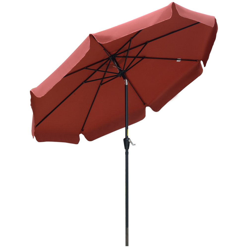 2.66m Patio Umbrella Garden Parasol Wine Red