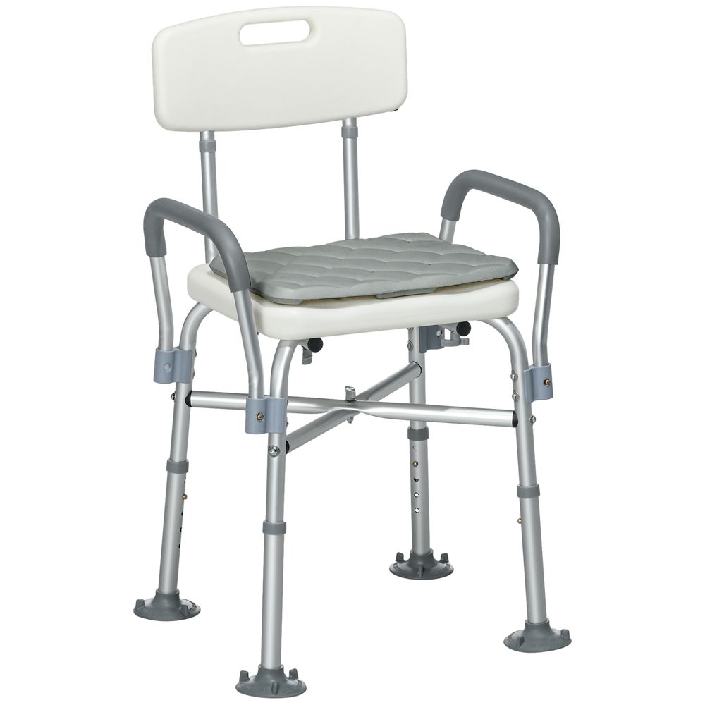 HOMCOM Aluminium Shower Chair Adjustable Bath Stool for Senior Disabled Pregnant