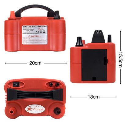 Powerful 600W Dual Nozzle Balloon Blower Inflator Electric Pump