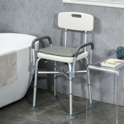 HOMCOM Aluminium Shower Chair Adjustable Bath Stool for Senior Disabled Pregnant