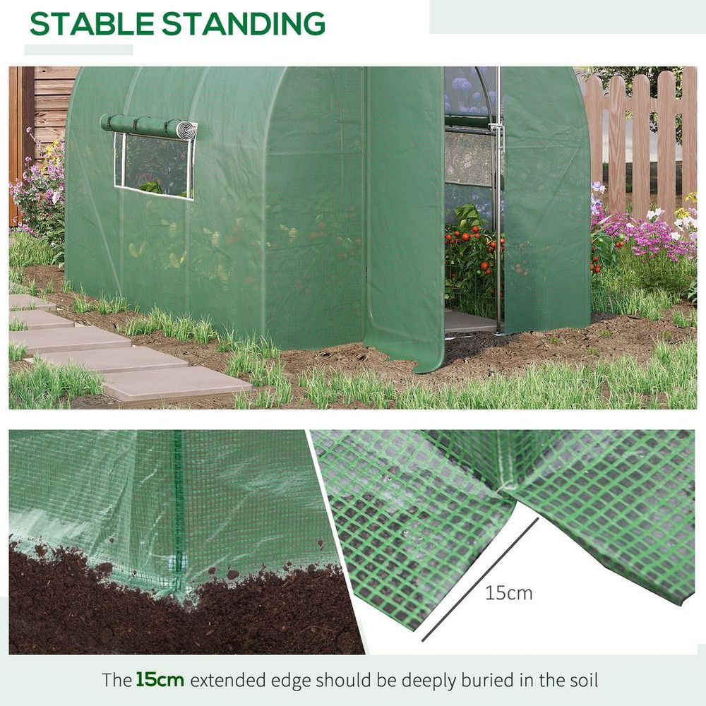 3 x 2M Reinforced Walk-in Polytunnel Garden Greenhouse Steel Frame