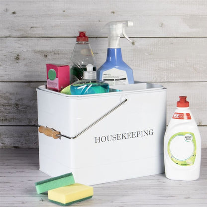 Vintage Housekeeping Cleaning Caddy White | M&W