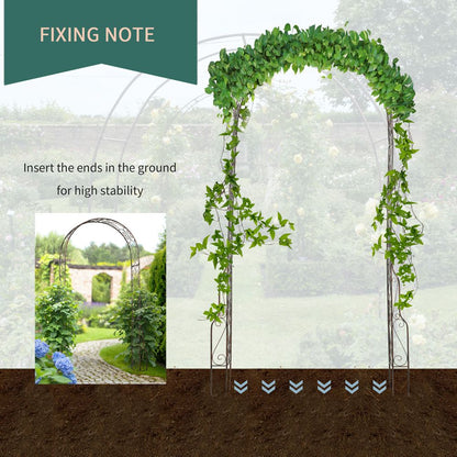 Outsunny Garden Arch, 226H cm, Metal Frame