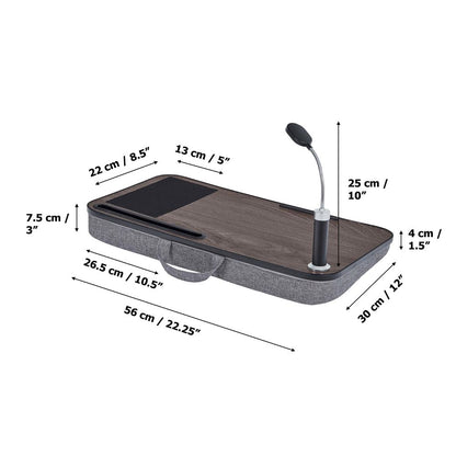 Portable Lap Desk Tray Table for Laptop Computer & Detachable Light