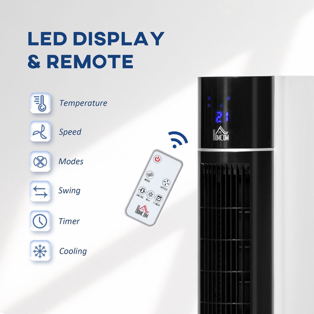 Bladeless Air Cooler, Evaporative Oscillating Tower Fan Humidifier Unit