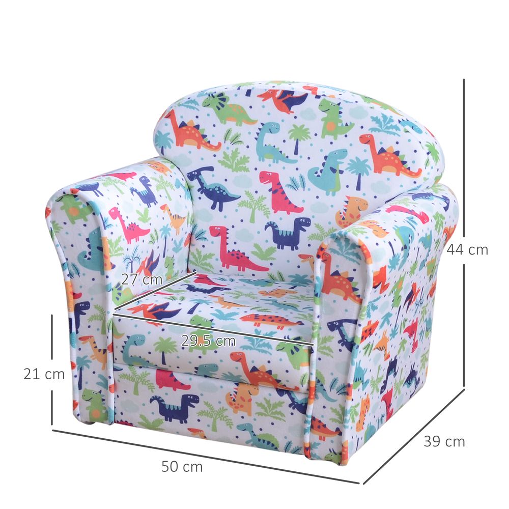 Children's Armchair Kids Sofa Tub Chair Seat Cartoon Flannel Wooden Non-slip