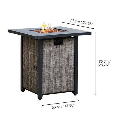 Outdoor Garden Gas Fire Pit Table Heater with Lava Rocks & Cover