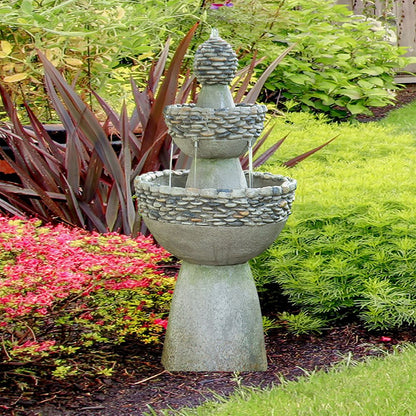 Garden Water Feature,  Large Water Fountain, 3 Tiered Waterfall