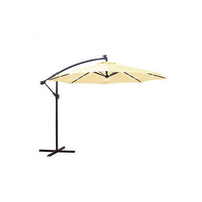 Neo 3M Cream Outdoor Freestanding Parasol with LED Lights