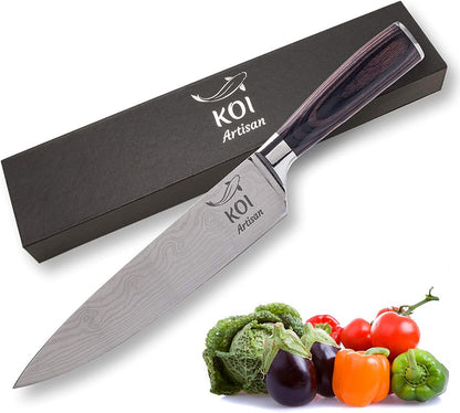 KOI ARTISAN Professional Chef Knifes - 8 Inch Razor Sharp Blade