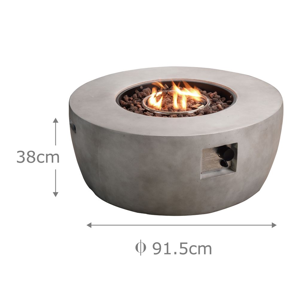 Outdoor Garden Gas Fire Pit Table Heater with Lava Rocks & Cover