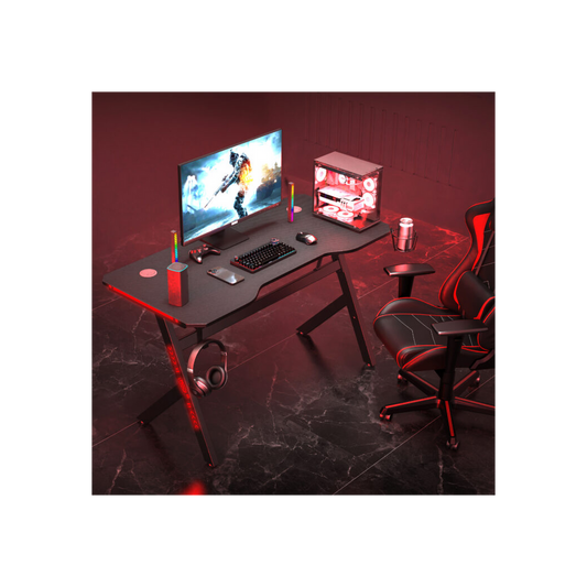 Neo LED Ergonomic Gaming Desk with Cup Holder and Cable Management