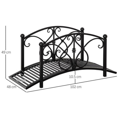 Decorative Garden Bridge Classic Footbridge w/ Safety Rails for Creek Stream