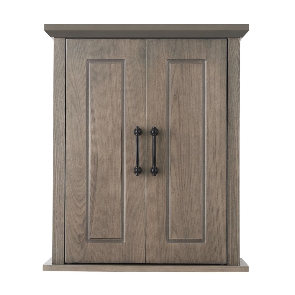 Russell Wooden Bathroom Wall Medicine Cabinet Double Doors Salt Oak