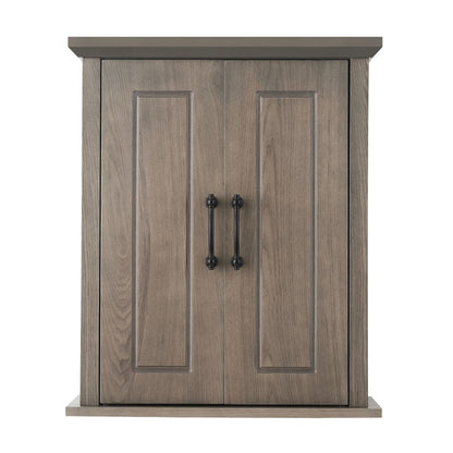 Russell Wooden Bathroom Wall Medicine Cabinet Double Doors Salt Oak