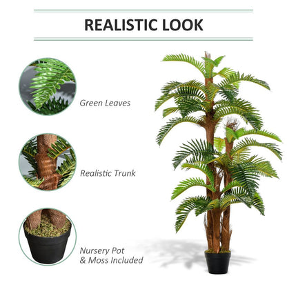 Artificial Fern Tree 36 Leaves with Nursery Pot, Fake Plant 150cm