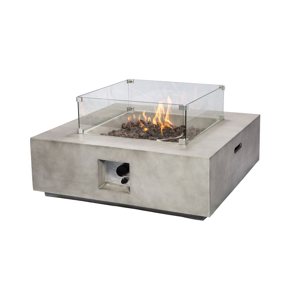 Outdoor Garden Concrete Gas Fire Pit Table, Smokeless Firepit