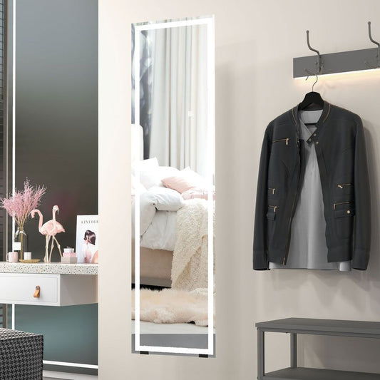 LED Lighted Full Length Mirror Dimmable Full Size Body Mirror for Bedroom