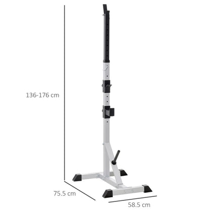 Adjust Pair of Barbell Squat Racks Stand Weight Lifting Bench Press Gym HOMCOM