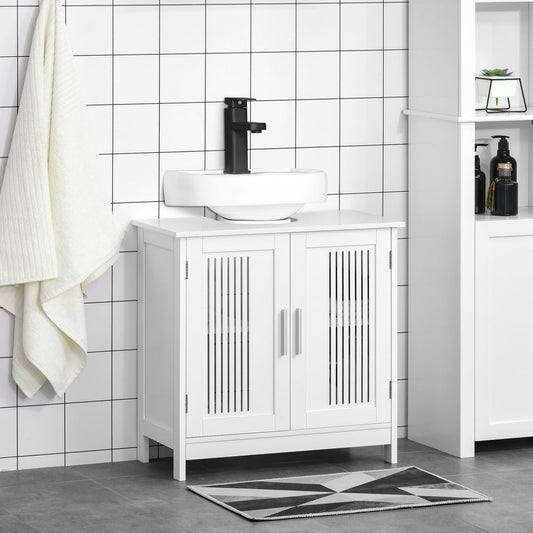 Modern Under Sink Cabinet with 2 Doors, Bathroom Vanity Unit, White