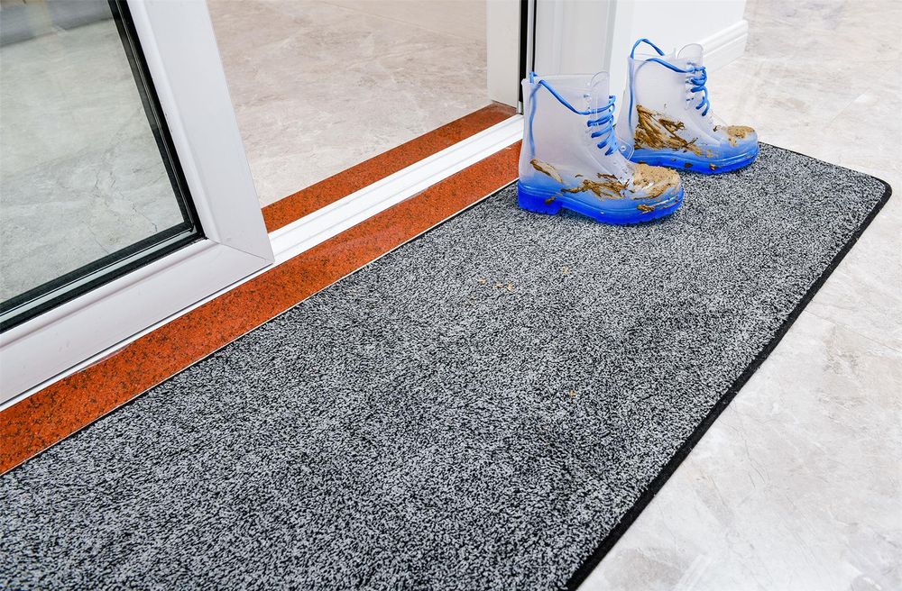 Magic Clean Step Mat Non-Slip Machine Washable Door mat Carpet Rug Liner Light Grey - 45 X 150 cm