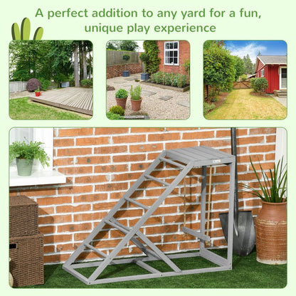 PawHut Chicken Coop Toy with Swing, Ladder, Platform for 2 Chickens, Hens, Grey