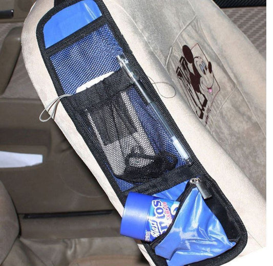 PACK OF 2 Car Multi Side Pocket Seat Storage Hanging Bag  Organise Pouch - Blue