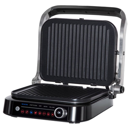 Health Grill & Panini Press, 2100W w/ 180  Flat Open 8 Automatic Settings