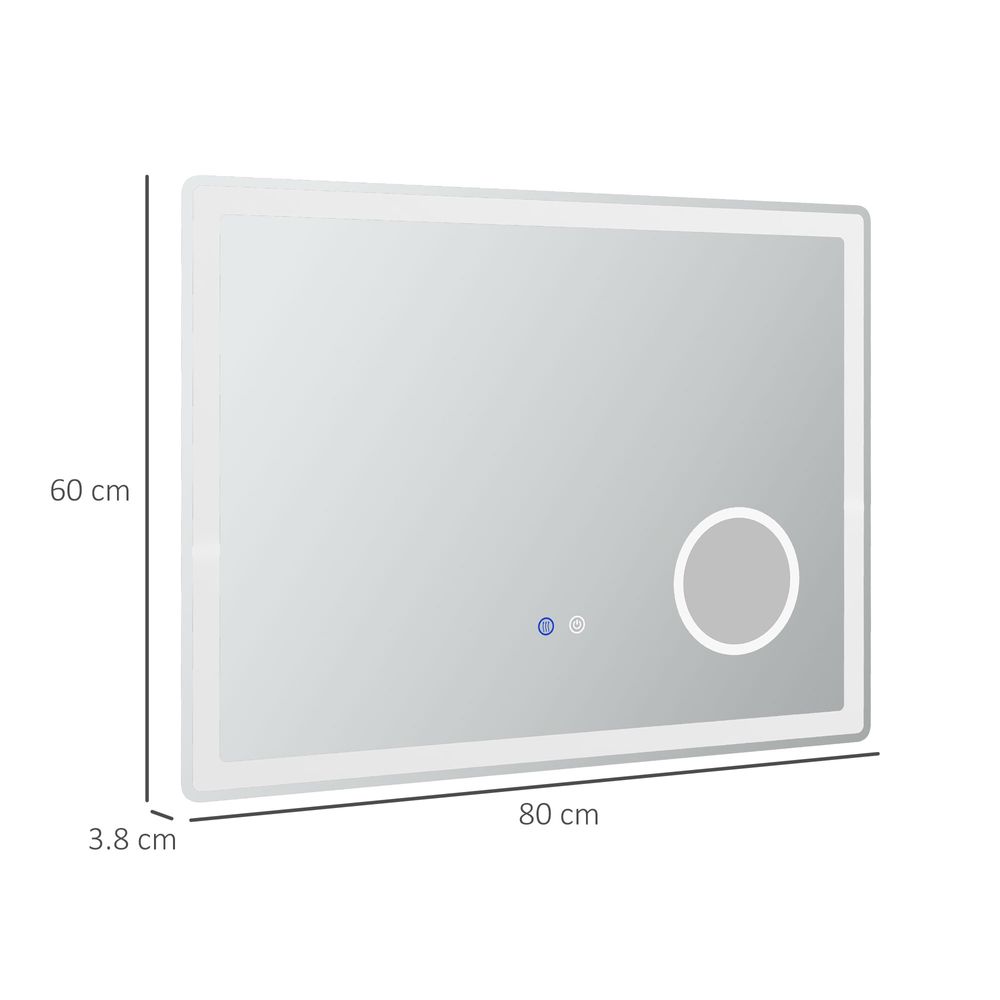 LED Lighted Bathroom Mirror with 3X Magnifying Mirror, Anti-Fog