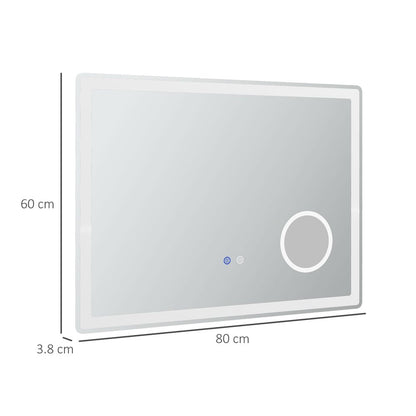 LED Lighted Bathroom Mirror with 3X Magnifying Mirror, Anti-Fog