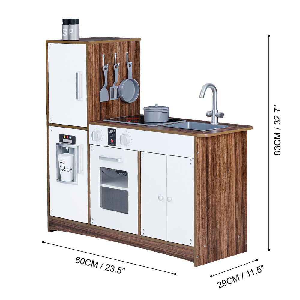 Kids Wooden Play Kitchen 6 Accessories White Palm Spring TD-13404B