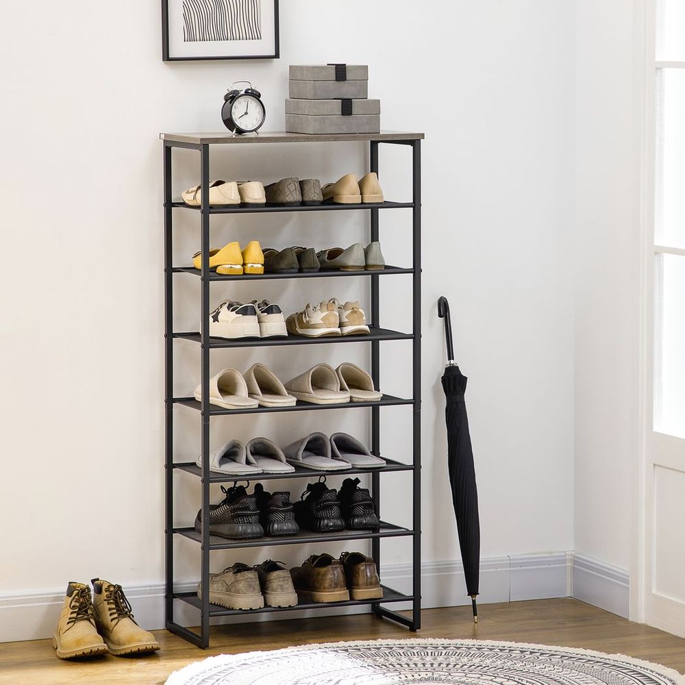 Shoe Rack, 8-tier Shoe Storage Shelf for 21-24 Pair Shoes for Entryway