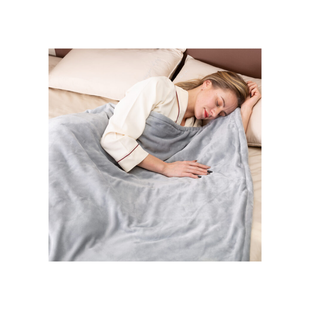 Neo Grey Electric Heated Throw Over Blanket  Reversible