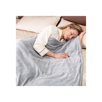 Neo Grey Electric Heated Throw Over Blanket  Reversible