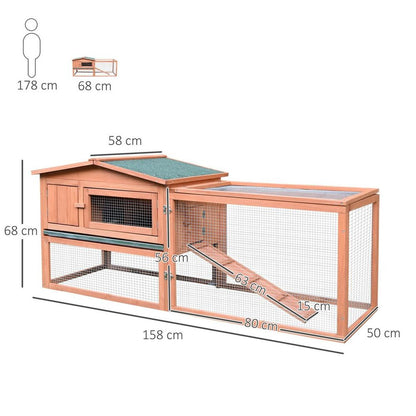 Wooden Rabbit Hutch Enclosure Run House 2 Tier Large Coop Run Pet