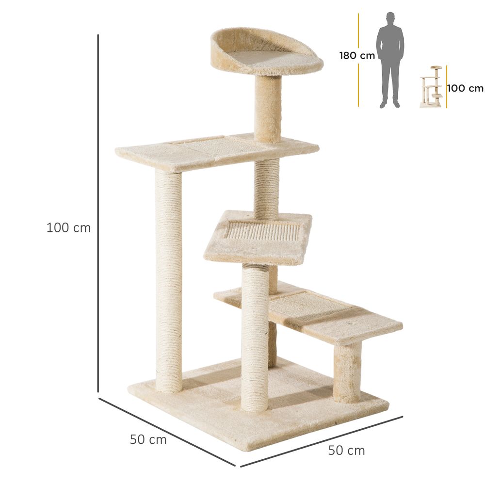 Cat Tree Scratcher Climbing Post Kitten Pets Scratching Furniture Tower Pawhut