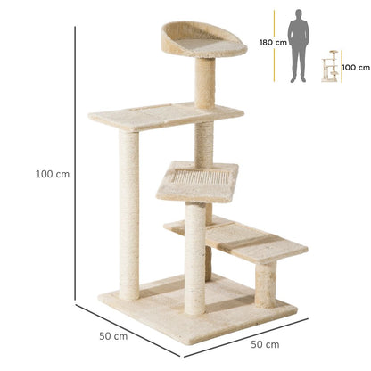 Cat Tree Scratcher Climbing Post Kitten Pets Scratching Furniture Tower Pawhut