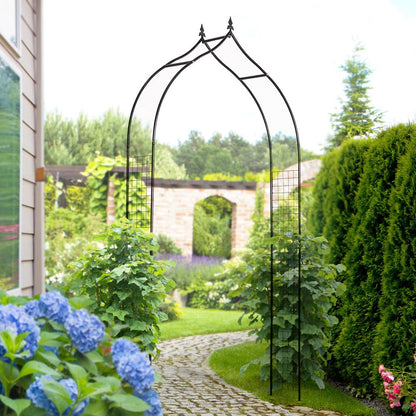 Steel Frame Backyard Pergola for Plants & Trellis Garden Arch Black