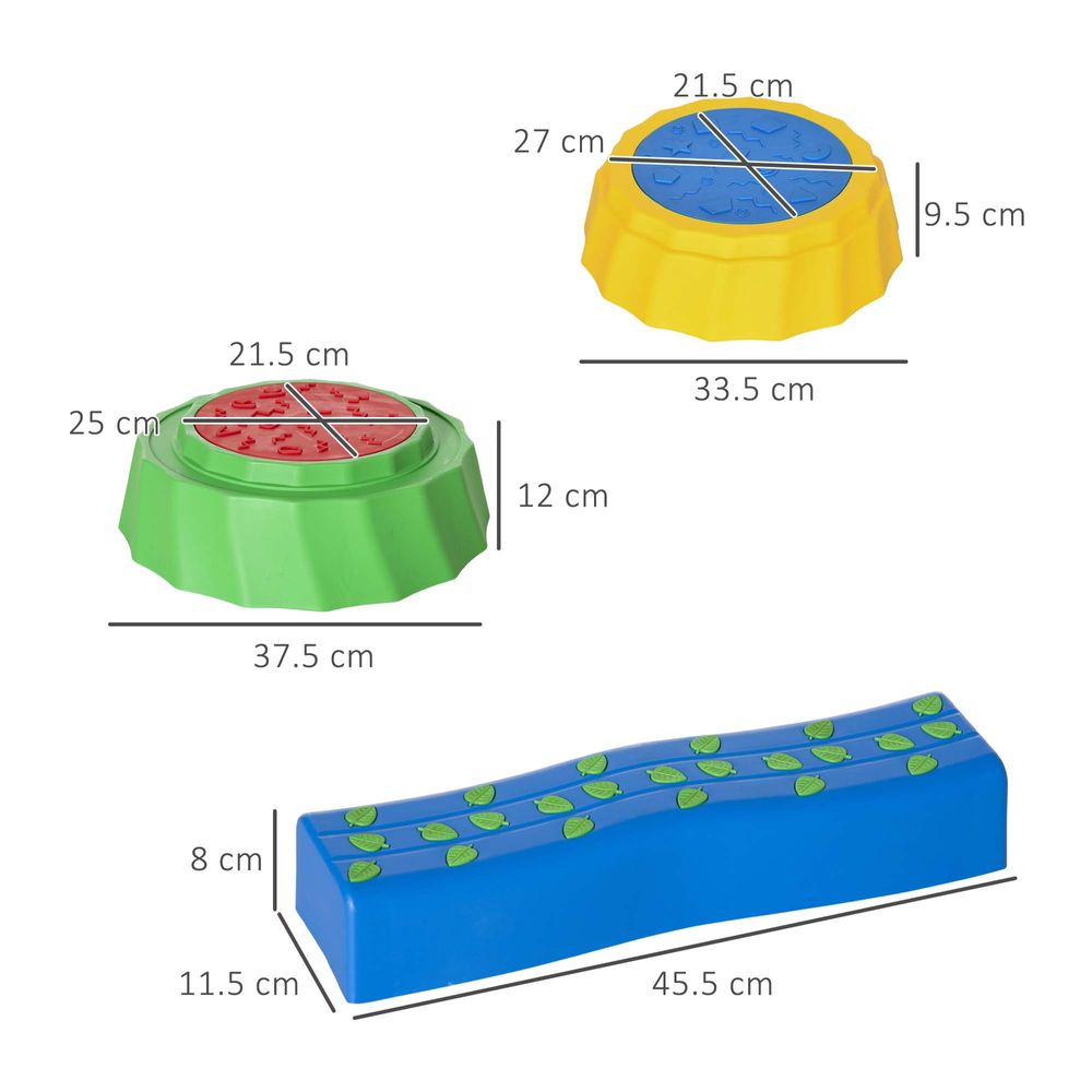 Eight-Piece Kids Stepping Stones Non-Slip Surface & Bottom, for Kids Outsunny