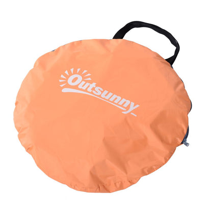 Beach Tent Instant Camping Pop up Tent Sun Shade Shelter, Orange Outsunny