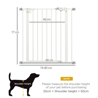 PawHut Adjustable Safety Gate w/ 1 Extensions and Four Adjustable Screws, White