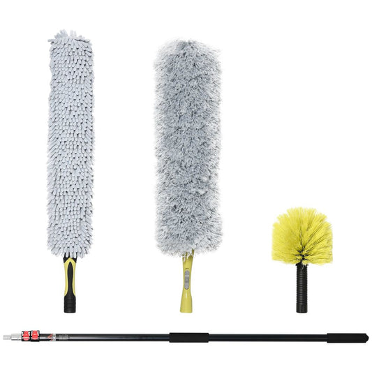 Extendable Feather Duster Cleaning Kit W/ Telescopic Pole 3.5m/11.5ft