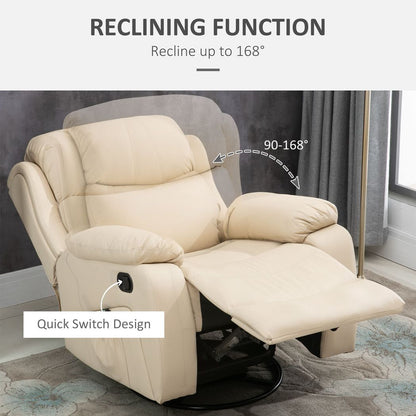 Massage Recliner Chair Manual Reclining Chair with Footrest Remote Beige